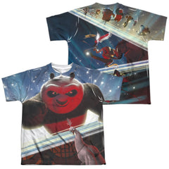 Kung Fu Panda Epic Jumping (Front/Back Print) Youth Regular Fit Poly Short-Sleeve T-Shirt
