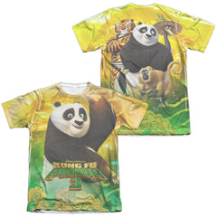 Kung Fu Panda Po And Friends (Front/Back Print) Men's Regular Fit Poly Cotton Short-Sleeve T-Shirt