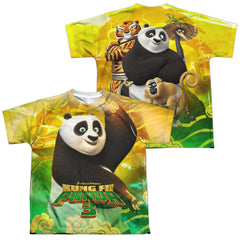 Kung Fu Panda Po And Friends (Front/Back Print) Youth Regular Fit Poly Short-Sleeve T-Shirt