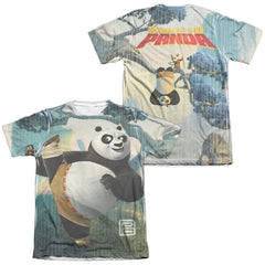 Kung Fu Panda Training (Front/Back Print) Men's Regular Fit Poly Cotton Short-Sleeve T-Shirt