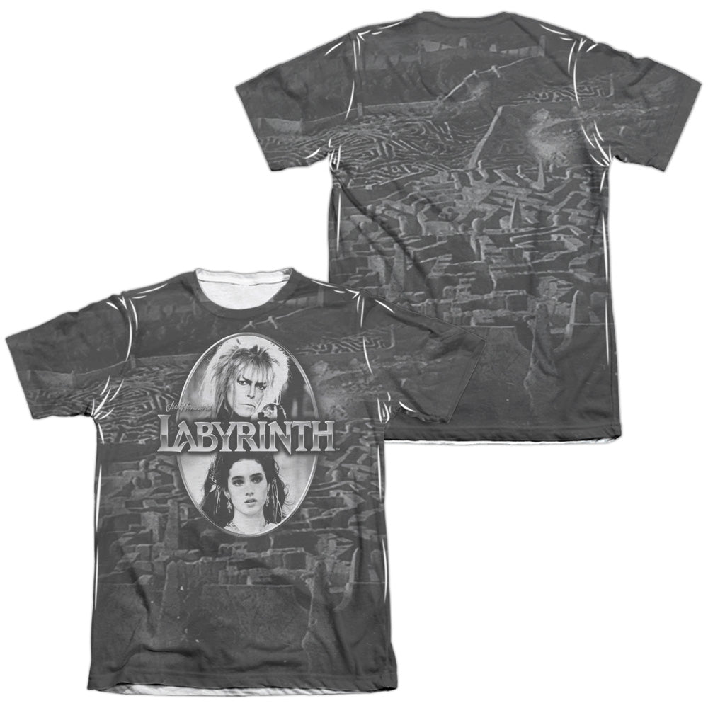 Labyrinth Maze (Front/Back Print) Men's Regular Fit Poly Cotton Short-Sleeve T-Shirt