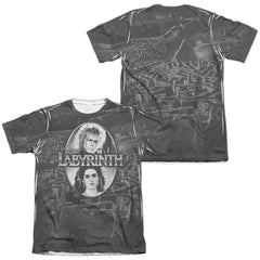 Labyrinth Maze (Front/Back Print) Men's Regular Fit Poly Cotton Short-Sleeve T-Shirt