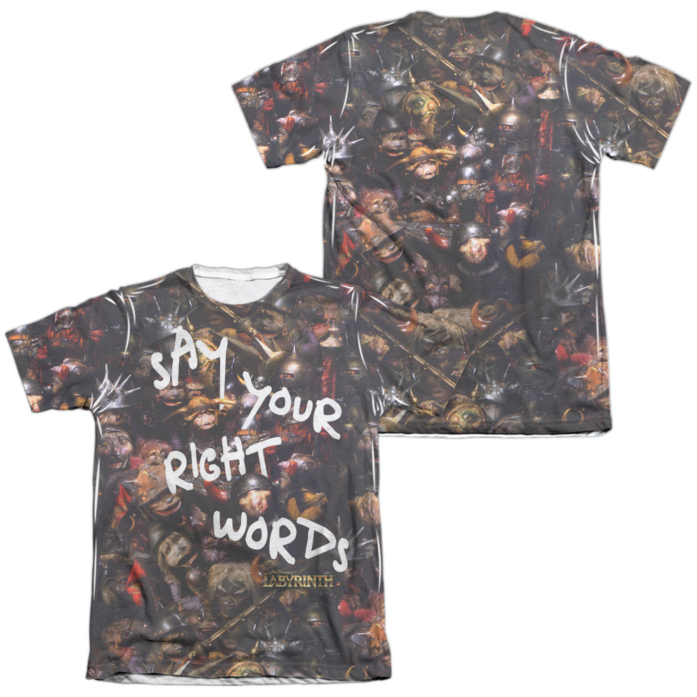 Labyrinth Right Words (Front/Back Print) Men's Regular Fit Poly Cotton Short-Sleeve T-Shirt