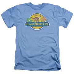 Land Before Time Dino Breakout Men's 30/1 Heather 60 40 Poly Short-Sleeve T-Shirt