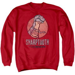 Land Before Time Sharptooth Men's Crewneck 50 50 Poly Long-Sleeve T-Shirt