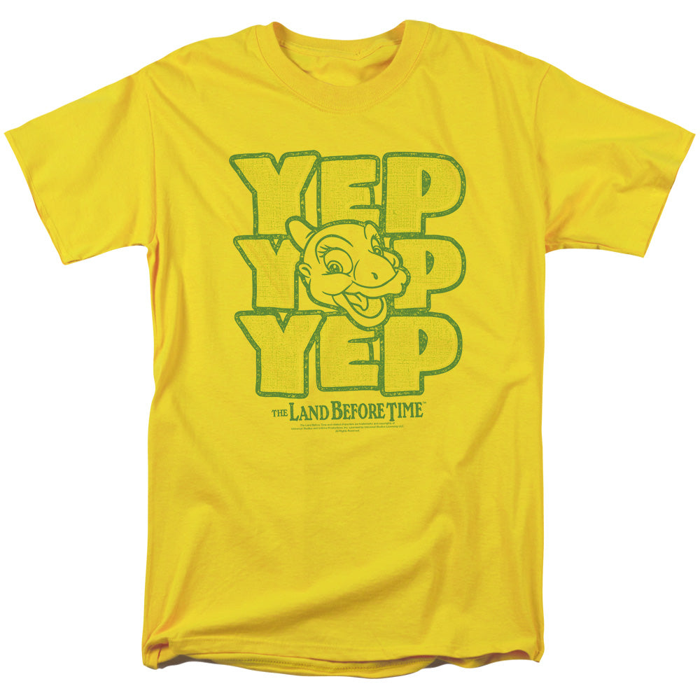 Land Before Time Yep Yep Yep Men's 18/1 Cotton Short-Sleeve T-Shirt