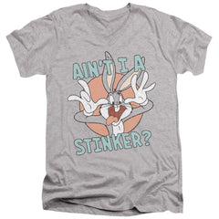 Looney Tunes Ain't I A Stinker Men's 30/1 Cotton Slim V-Neck T-Shirt