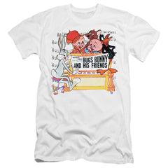 Looney Tunes Bugs And Friends Men's Ultra-Soft 30/1 Cotton Slim Short-Sleeve T-Shirt