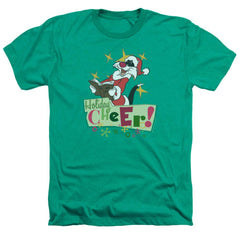 Looney Tunes Cheer Sylvester Men's 30/1 Heather 60 40 Poly Short-Sleeve T-Shirt