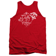 Looney Tunes Daffy Holidays Men's 18/1 Cotton Tank Top