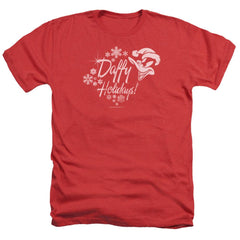 Looney Tunes Daffy Holidays Men's 30/1 Heather 60 40 Poly Short-Sleeve T-Shirt