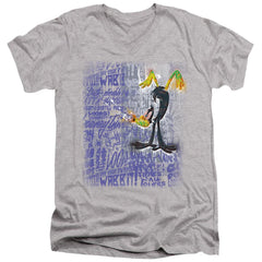 Looney Tunes Graffiti Duck Men's 30/1 Cotton Slim V-Neck T-Shirt