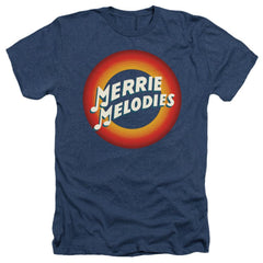 Looney Tunes Merrie Logo Men's 30/1 Heather 60 40 Poly Short-Sleeve T-Shirt