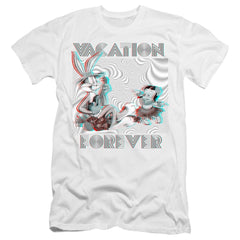 Looney Tunes Vacation Forever Men's Ultra-Soft 30/1 Cotton Slim Short-Sleeve T-Shirt