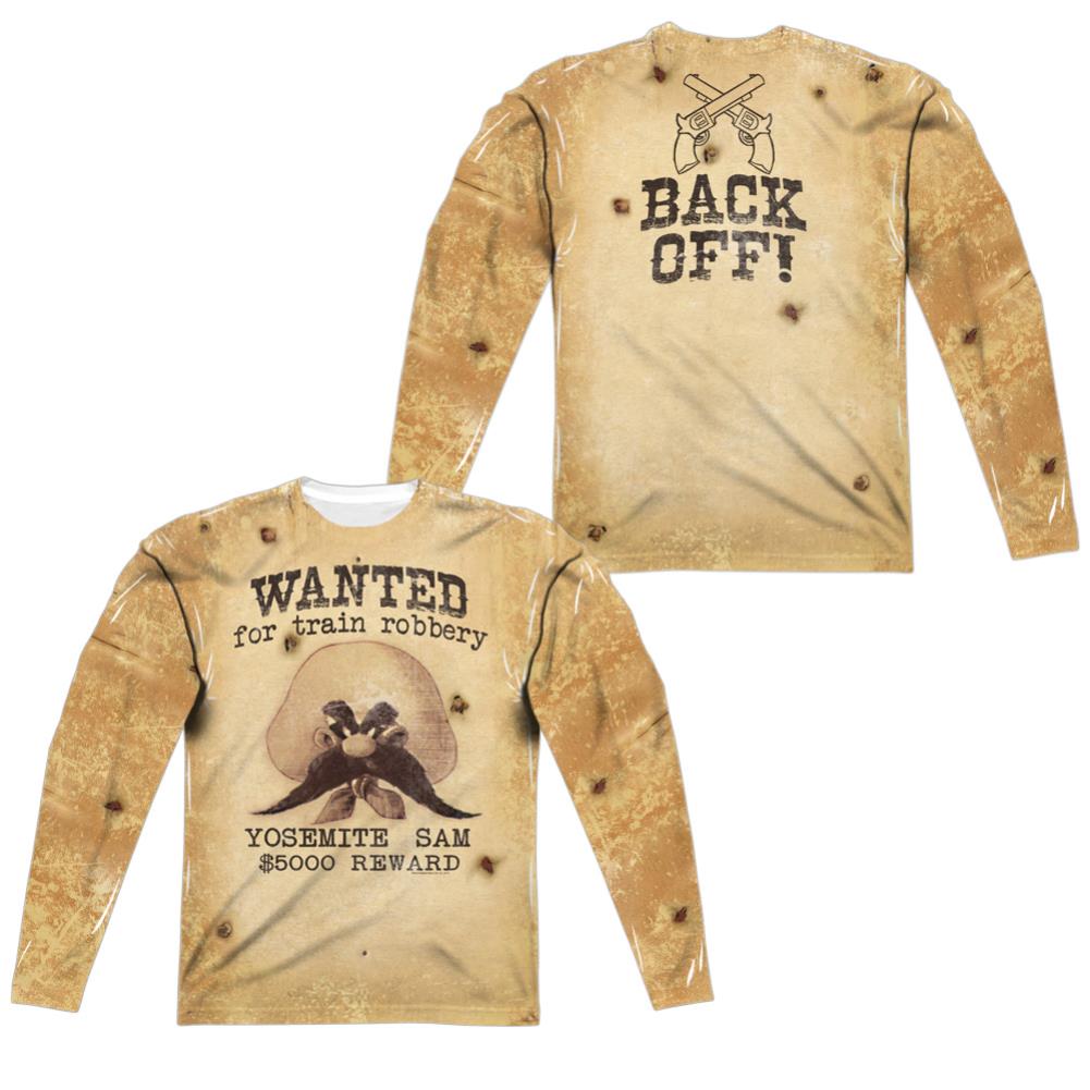 Looney Tunes Wanted (Front/Back Print) Men's Regular Fit Polyester Long-Sleeve T-Shirt