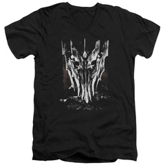 Lord Of The Rings Big Sauron Head Men's 30/1 Cotton Slim V-Neck T-Shirt