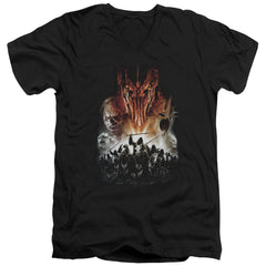 Lord Of The Rings Evil Rising Men's 30/1 Cotton Slim V-Neck T-Shirt