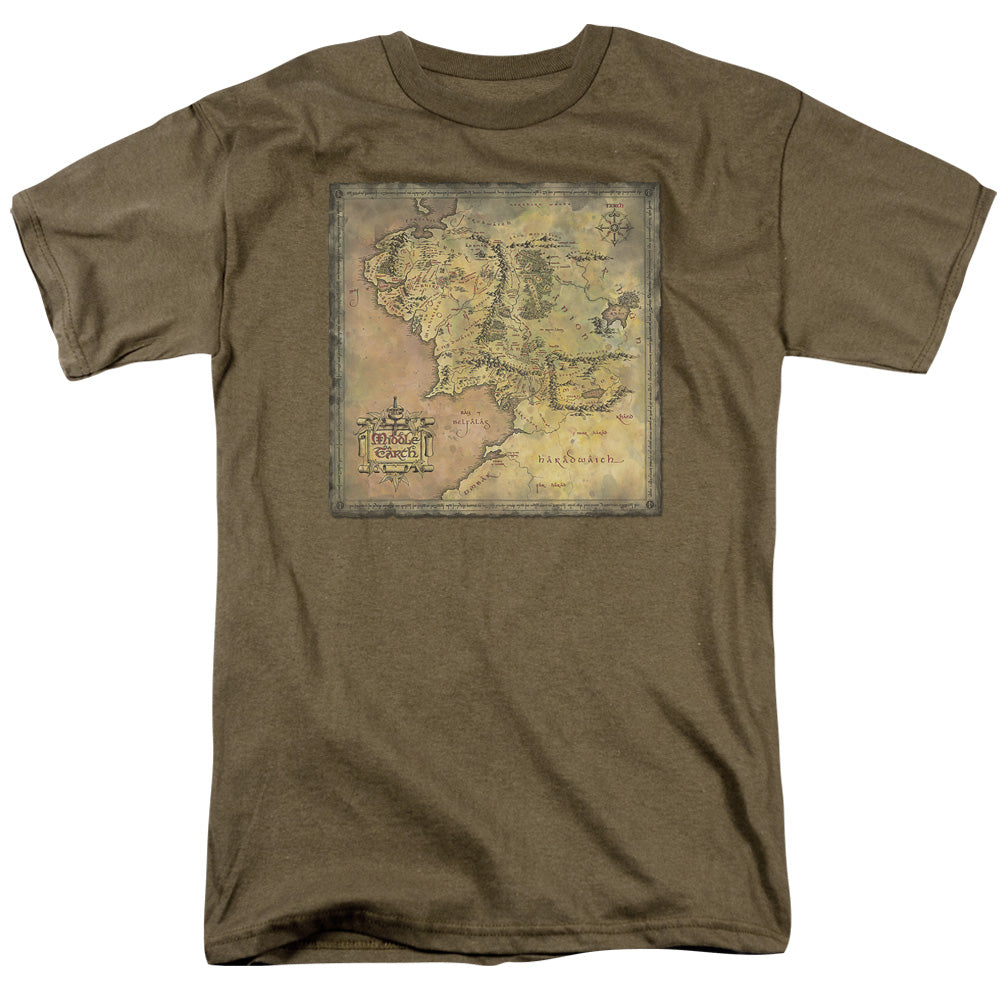 Lord Of The Rings Middle Earth Map Men's 18/1 Cotton Short-Sleeve T-Shirt