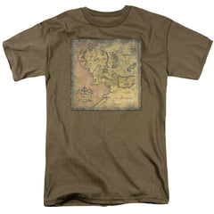 Lord Of The Rings Middle Earth Map Men's 18/1 Cotton Short-Sleeve T-Shirt