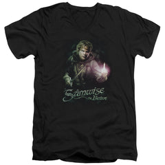 Lord Of The Rings Samwise The Brave Men's 30/1 Cotton Slim V-Neck T-Shirt