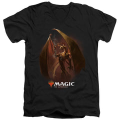 Magic The Gathering Nicol Bolas Men's 30/1 Cotton Slim V-Neck T-Shirt