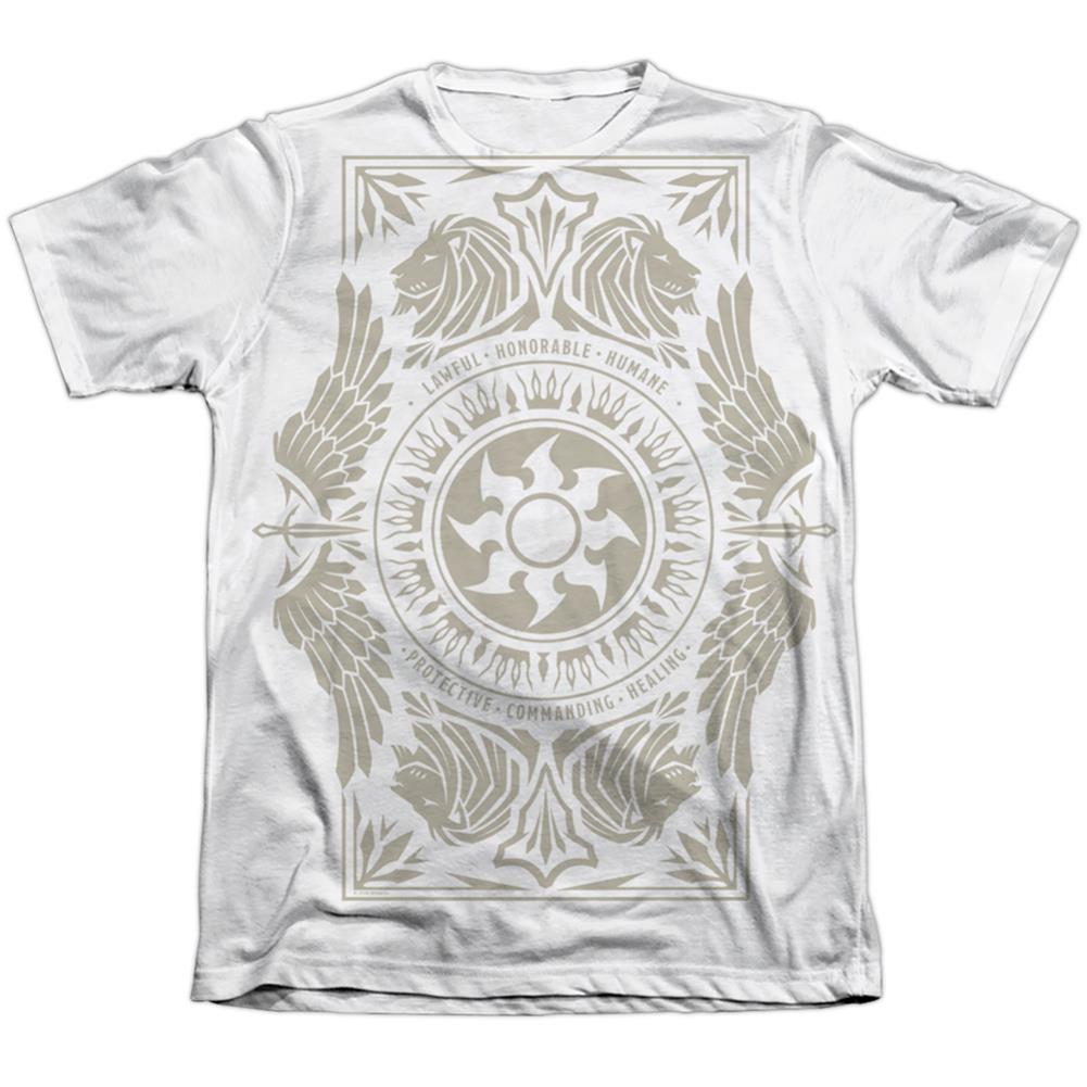 Magic The Gathering White Mana Men's Regular Fit Poly Cotton Short-Sleeve T-Shirt