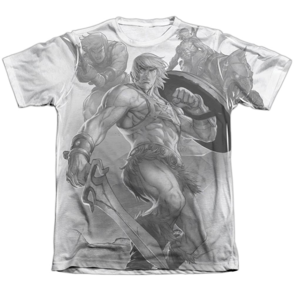 Masters Of The Universe B&W Men's Regular Fit Poly Cotton Short-Sleeve T-Shirt