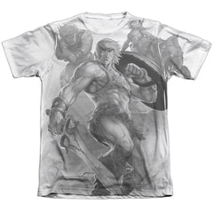 Masters Of The Universe B&W Men's Regular Fit Poly Cotton Short-Sleeve T-Shirt