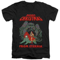 Masters Of The Universe Eternia Christmas Men's 30/1 Cotton Slim V-Neck T-Shirt