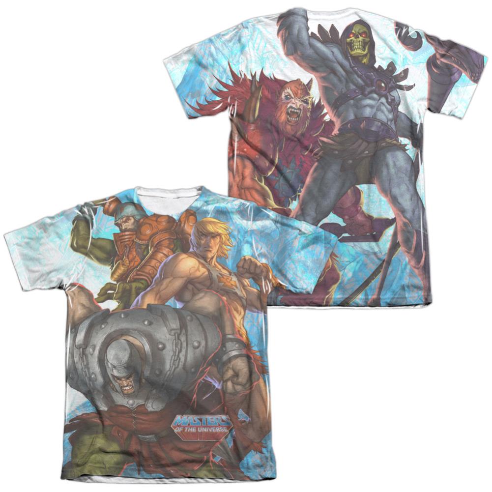 Masters Of The Universe Heroes And Villains (Front/Back Print) Men's Regular Fit Poly Cotton Short-Sleeve T-Shirt