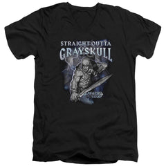 Masters Of The Universe Straight Outta Grayskull Men's 30/1 Cotton Slim V-Neck T-Shirt
