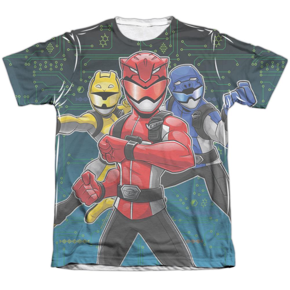 Mighty Morphin Power Rangers Battle Stance Men's Regular Fit Poly Cotton Short-Sleeve T-Shirt