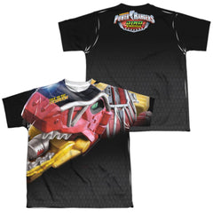 Mighty Morphin Power Rangers Big Zord (Front/Back Print) Youth Regular Fit Poly Short-Sleeve T-Shirt