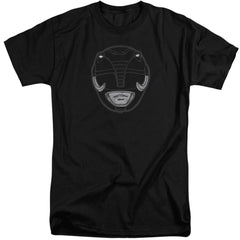 Mighty Morphin Power Rangers Black Ranger Mask Men's 18/1 Tall Cotton Short-Sleeve T-Shirt