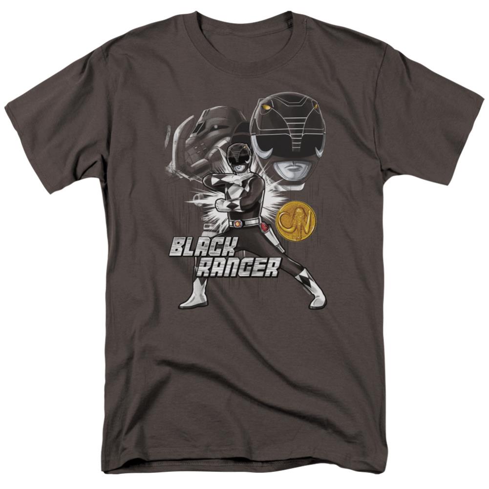 Mighty Morphin Power Rangers Black Ranger Men's 18/1 Cotton Short-Sleeve T-Shirt