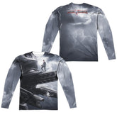 Mighty Morphin Power Rangers Black Zord Poster (Front/Back Print) Men's Regular Fit Polyester Long-Sleeve T-Shirt