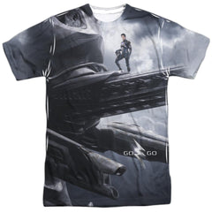 Mighty Morphin Power Rangers Black Zord Poster Men's Regular Fit Polyester Short-Sleeve T-Shirt