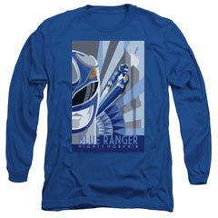 Mighty Morphin Power Rangers Blue Ranger Deco Men's 18/1 Cotton Long-Sleeve T-Shirt