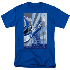 Mighty Morphin Power Rangers Blue Ranger Deco Men's 18/1 Cotton Short-Sleeve T-Shirt