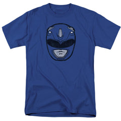 Mighty Morphin Power Rangers Blue Ranger Mask Men's 18/1 Cotton Short-Sleeve T-Shirt