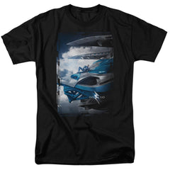 Mighty Morphin Power Rangers Blue Zord Poster Men's 18/1 Cotton Short-Sleeve T-Shirt