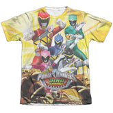 Mighty Morphin Power Rangers Charged For Battle Men's Regular Fit Poly Cotton Short-Sleeve T-Shirt