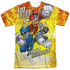 Mighty Morphin Power Rangers Go Go Dino Charge Men's Regular Fit Polyester Short-Sleeve T-Shirt
