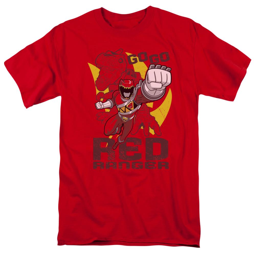 Mighty Morphin Power Rangers Go Red Men's 18/1 Cotton Short-Sleeve T-Shirt