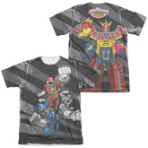Mighty Morphin Power Rangers Lets Bolt (Front/Back Print) Men's Regular Fit Poly Cotton Short-Sleeve T-Shirt