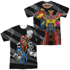 Mighty Morphin Power Rangers Lets Bolt (Front/Back Print) Men's Regular Fit Polyester Short-Sleeve T-Shirt