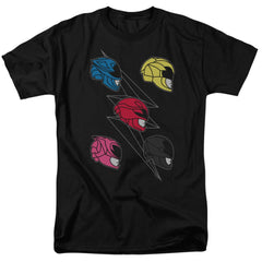 Mighty Morphin Power Rangers Line Helmets Men's 18/1 Cotton Short-Sleeve T-Shirt
