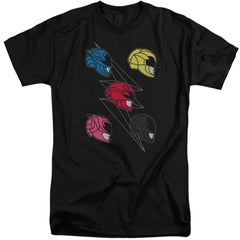 Mighty Morphin Power Rangers Line Helmets Men's 18/1 Tall Cotton Short-Sleeve T-Shirt