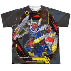Mighty Morphin Power Rangers Megazord Youth Regular Fit Poly Short-Sleeve T-Shirt
