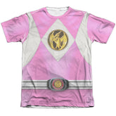 Mighty Morphin Power Rangers Pink Ranger Emblem Men's Regular Fit Poly Cotton Short-Sleeve T-Shirt